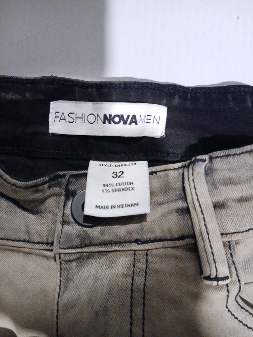 Fashion Nova Men KND433R Jeans Size 32 Ombre Distressed Paint Splatter